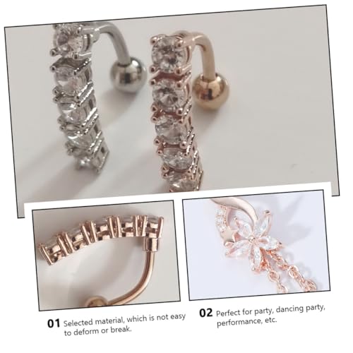 Baluue 10 Stück Teiliges Bauchnabelpiercing Set aus Hochwertigem Material Modisches Design mit Zirkonia Vielseitig für Party Straßenfotografie und Tanz Eleganter Körperschmuck für Damen von Baluue