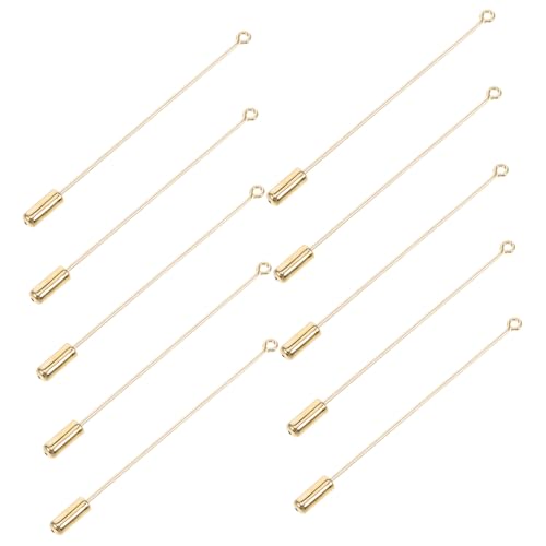 Baluue 10 Stück Teiliges Goldene Broschennadeln mit Sicherheitsverschluss Langlebige Metallnadeln für DIY Kleidungsschmuck Anstecknadel Zubehör für Anzüge Kleider Schals und von Baluue