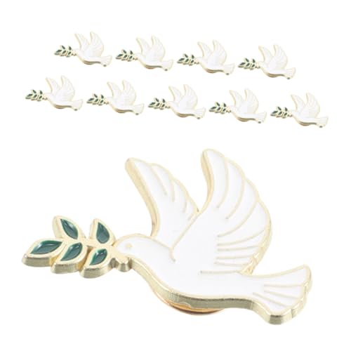Baluue 10 Stück Teiliges Lapel Badges für Damen Friedenstaube Brosche mit Olivenzweig Metallischer Vogel Anstecker für Jacken Pullover Schals und Kleidung Stilvolles Friedenssymbol von Baluue