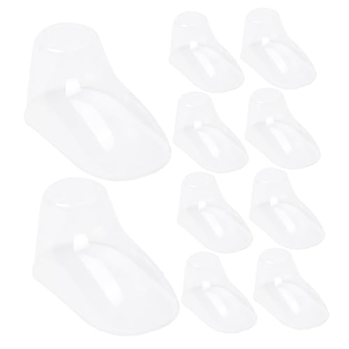 Baluue 100 Stück Klare Kunststoff Fußformen Schuhhalter für Junge Mädchen Schuhe Display Ständer Flexibel Langlebig zur Schuhform-erhaltung und Präsentation von Babyschuhen von Baluue
