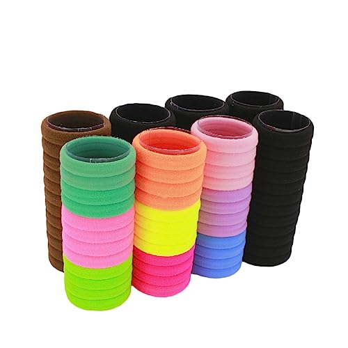 Baluue 100stücke Gummibänder Hochelastisch Pferdeschwanzhalter Haargummis Seil Für Erwachsene Und Junge Mädchen Gemischte Farben Wiederverwendbar Zu Haaren von Baluue