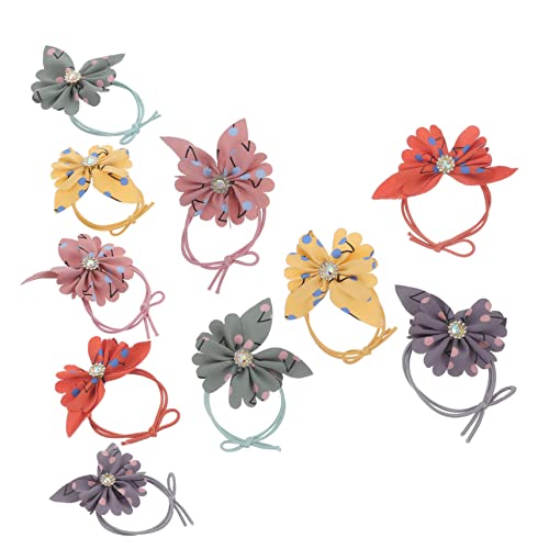 Baluue 10stücke Blumen Haarclips Elastische Haarbänder Haarbänder Pferdeschwanzhalter Für Frauen Mädchen von Baluue