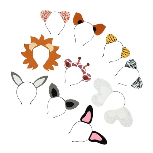 Baluue 10stücke Tierhaarband Kostüm Party Kopfschmuck Requisiten Karneval Stirnbänder Mit Ohren Für Festival Kostümparty Bühnenauftritt von Baluue