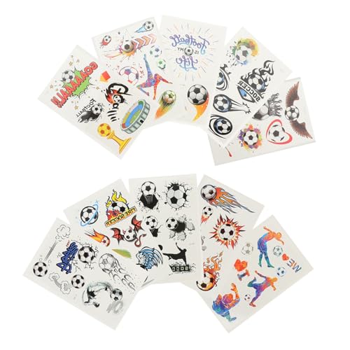 Baluue 10blätter Temporäre Fußball-tattoos Aufkleber Wasserdichte Sticker Für Sportevents Partys Und Feste Einfache Anwendung Gesicht Und Körper Farbenfrohes Design Für Fußballfans von Baluue