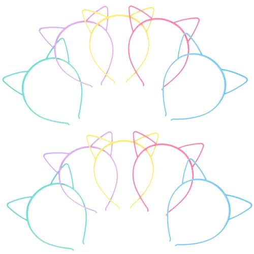 Baluue 10stücke Teiliges Katzenohren Haarreif Süße Cosplay Stirnbänder Farben Für Kostümparty Und Karneval Aus Leichtem Sicher Und Bequem Zu Tragen von Baluue