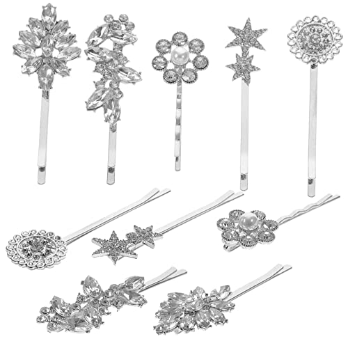 Baluue 10stücke Strass-haarnadel Bobby Pin Dekorative Strass-haarspangen Für Frauen Und Mädchen Haarnadel Mit Strass-haarschmuck Kleine Haarnadel Fürs Haar Silberne Haarspangen Haarschmuc von Baluue