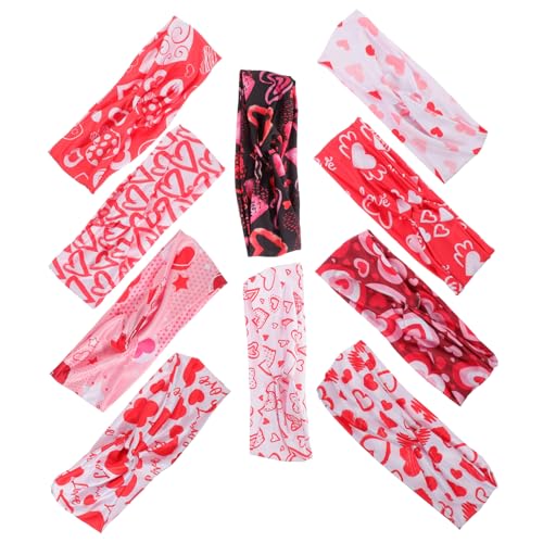 Baluue 10stücke Stirnbänder Für Damen Workout Stirnbänder Yoga Aus Stoffmaterialien Mit Herz Muster Schweißbänder Sport Stirnband Für Frauen von Baluue