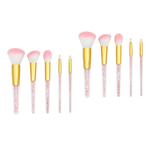 Baluue 10stücke Teiliges Make-up-pinselset Mit Transparentem Griff Inkl Foundation Puder Augenbrauen Und Lidschattenpinsel Für Frauen Für Flüssiges Make-up Und Tägliche Anwendung von Baluue