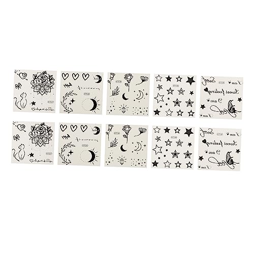 Baluue 10stücke Temporäre Tattoos Aufkleber Und Schweißresistent Kreative Pflanzenmuster Für Erwachsene Für Partys Strand Und von Baluue