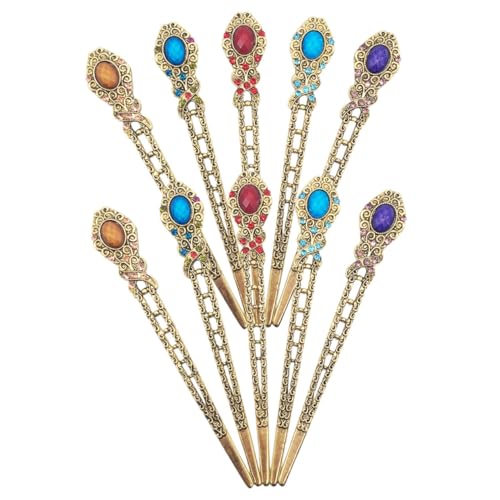 Baluue 10stücke Vintage Haarstäbe Mit Strasssteinen Für Frauen Chinesische Haarstäbchen Retro Essstäbchen Für Haarschmuck Hair Styling Accessoires Für Hochzeit Verabredung Fotografie Cosp von Baluue