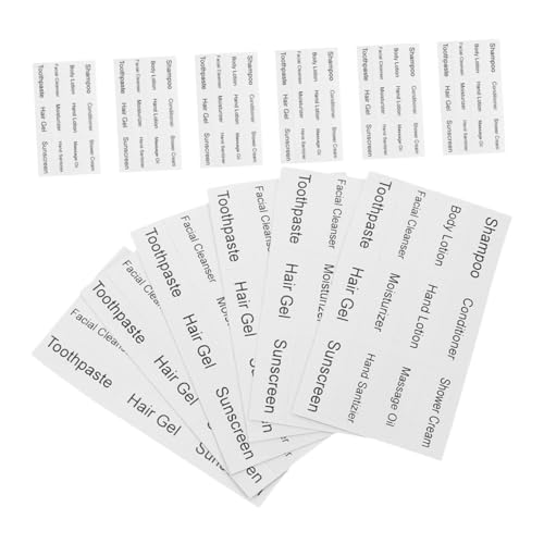 Baluue 12blätter Wasserdichte Aufkleber Für Toilettenartikel Selbstklebende Etiketten Für Shampoo Lotion Und Kosmetik Praktische Badezimmer-labels Für Flaschen Und Reisebedarf von Baluue