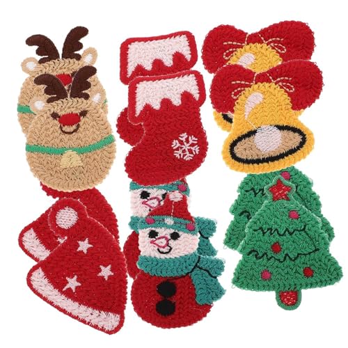 Baluue 12 Stck Teiliges Weihnachts Haarclip für Mädchen Niedliche Dekorative Haarklammern mit Strickdesign Motive Weihnachtsbaum Schneemann Rentier Glocke Mütze Socken Leicht und von Baluue