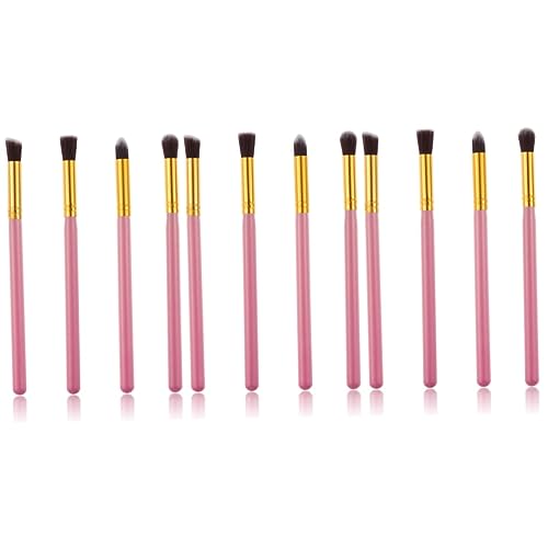 Baluue 12 Stk Augen-Make-up-Pinselset Mischen von Lidschattenpinseln Bürsten aus synthetischen Haaren Lidstrich-Kit zum Mischen von Eyeliner kosmetikpinsel makeup brushes schmink set Rosa von Baluue
