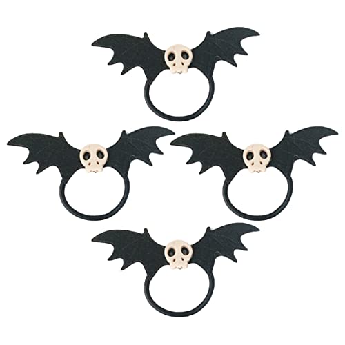 Baluue 12stücke Haarbänder Für Mädchen Dunkle Skelet-bat Haarspangen Elastische Haargummis Für Halloween Vielseitige Scrunchies Für Verschiedene Frisuren von Baluue