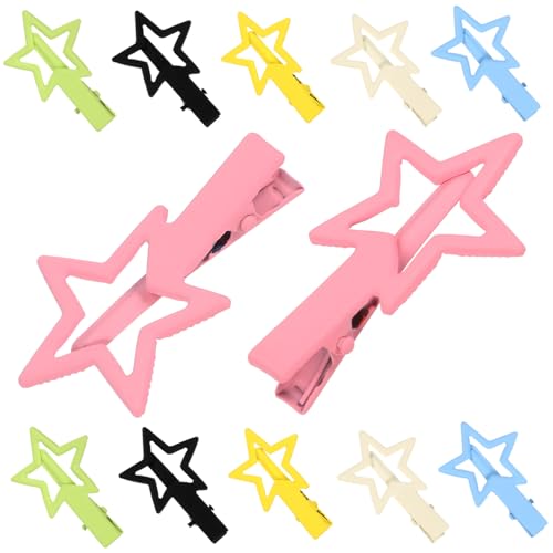 Baluue 12stücke Cute Hair Clips Metallische Stern-haarspangen Für Dekorative Haarklammern Candy-farben Gelb Grün Blau Für Mädchen Einfache Anwendung Und Langlebig von Baluue
