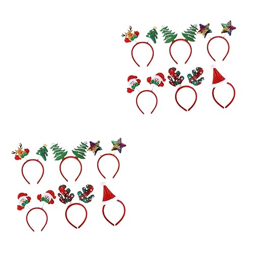 Baluue 12 Stk Stirnband Weihnachtskopfschmuck Weihnachtskopfbedeckung Christbaumschmuck weihnachtskopfkissen fastnacht kopfbedeckung christmas haarreif Haarband Festivalbedarf Plastik von Baluue