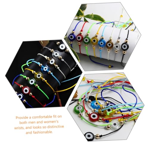 Baluue 12 Stück Teiliges Verstellbares Böses Auge Armband Geflochtene Bunte Freundschaftsarmbänder mit Türkischem Amulett Unisex Schmuck für Frauen und Männer Modisches Glücksamulett von Baluue