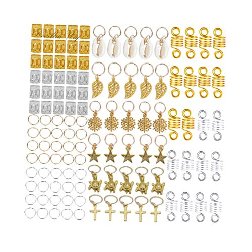 Baluue 120 Stück Personalisierter Haarring Haarschmuck Haarschlauch Haarzubehör Haarmanschetten Haare geflochten Ringe von Baluue