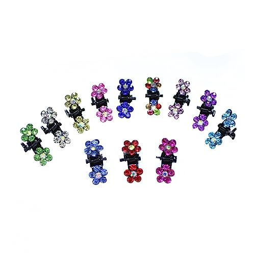 Baluue 120stücke Mini Haarspangen Für Mädchen Bunte Blumen Haarspangen Haarkralle Mit Kristallen -clip Haarnadel Farben von Baluue