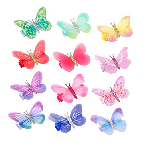 Baluue 12stücke Teiliges Haarklammern Mit Schmetterling Design Bunte Haarspangen Für Mädchen Für Geburtstage Weihnachten Und Jeden Anlass von Baluue