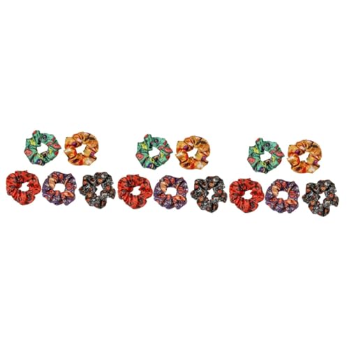 Baluue 15stücke Teiliges Halloween Haargummis Scrunchies Kürbis-design Für Mädchen Haaraccessoires Für Halloween-partys Und Festlichkeiten von Baluue