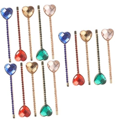 Baluue 15stücke Strass-haarspangen Für Damen Vintage Haarklammern Rot Grün Blau Champagner Und Gelb Leichte Und Langlebige Haarschmuck Für Frisuren von Baluue
