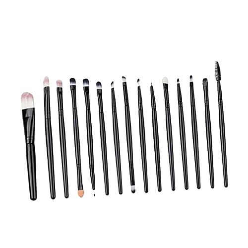 Baluue 15stücke Teiliges Profi Augen-make-up Pinselset Hochwertige Synthetische Borsten Für Foundation Lidschatten Und Eyeliner Elegantes Design Schwarz Für Tägliche Und von Baluue