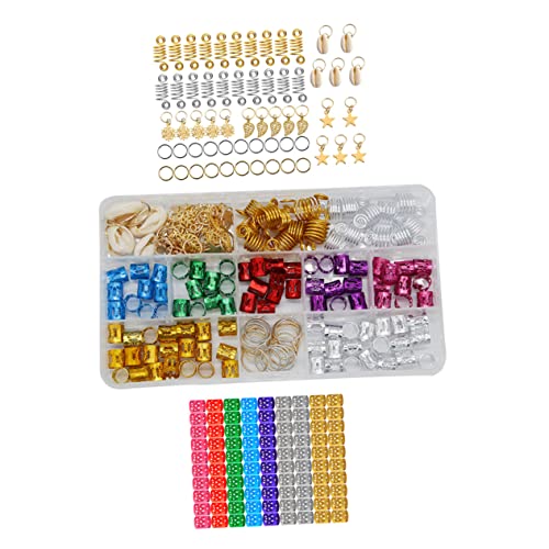 Baluue 150stücke Dreadlocks Ringe Und Haarschmuck Metall Haar Cuffs Und Farbige Beads Für Zöpfe Hochzeiten Partys Und Festivals Für Lange Kurze Lockige Oder Glatte Frisuren von Baluue