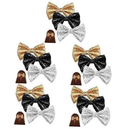 Baluue 15stücke Teiliges Glitzernde Haarschleifen Haarspangen Mit Alligator Clips Gold Schwarz Und Silber Funkelnde Haarschmuck Für Mädchen Und Damen von Baluue
