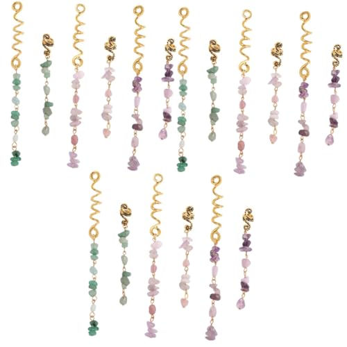 Baluue 18stücke Teiliges Haaraccessoires Mit Natürlichen Steinanhängern Für Flechtfrisuren Und Dreadlocks Stilvolle Haarschmuck Für Partys Hochzeiten Und Alltag von Baluue