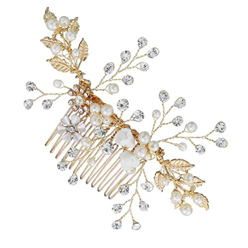 Baluue 1stück Handgefertigter Brautschmuck Haarreif Mit Perlen Und Strass Blumen Haarkamm Für Hochzeit Elegantes Haaraccessoire Für Frauen Und Mädchen von Baluue