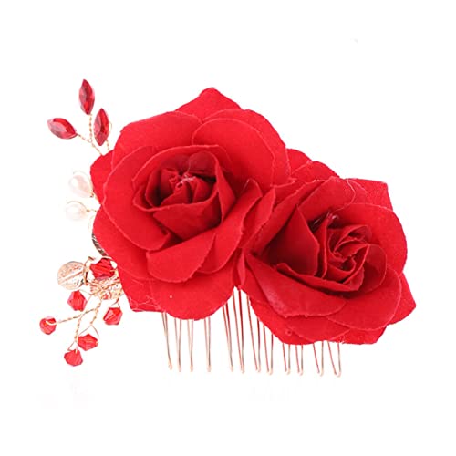 Baluue 1Stk Frauen Haarspange Haarkamm Stift Haarkämme für Frauen Hochzeit Haarkamm Damen Haarspange wedding hair accessories hochzeits haarschmuck Rosenhaarkamm Rosenhaarnadel rot Baluue 1Stk Frauen Haarspange Haarkamm Stift Haarkämme für Frauen Hochzeit Haarkamm Damen Haarspange wedding hair accessories hochzeits haarschmuck Rosenhaarkamm Rosenhaarnadel rot von Baluue