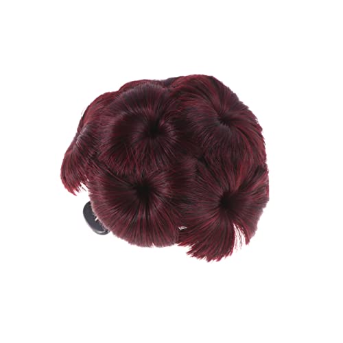 Baluue Brötchen-perücke-clip Haarknoten-clip Für Hochsteckfrisur Haarspange Aus Kunsthaar Blumen-design Für Damen Weinrot von Baluue
