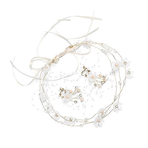 Baluue 1satz Blumen-haarband Für Braut Elegantes Haarschmuck Perlen Für Hochzeiten Partys Und Fotoshootings Handgefertigter Blumenkranz Für Damen Und Mädchen von Baluue