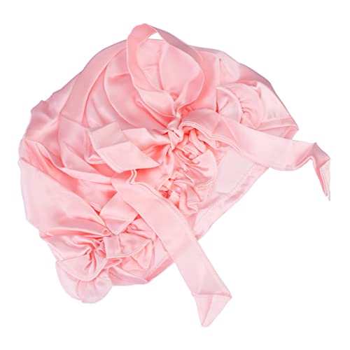 Baluue Schlafmütze Aus Seide Für Damen Mit Schleife Hellrosa Schützt Haare Im Schlaf Ausreichend Strapazierfähiges Material Seidenschlafmütze von Baluue
