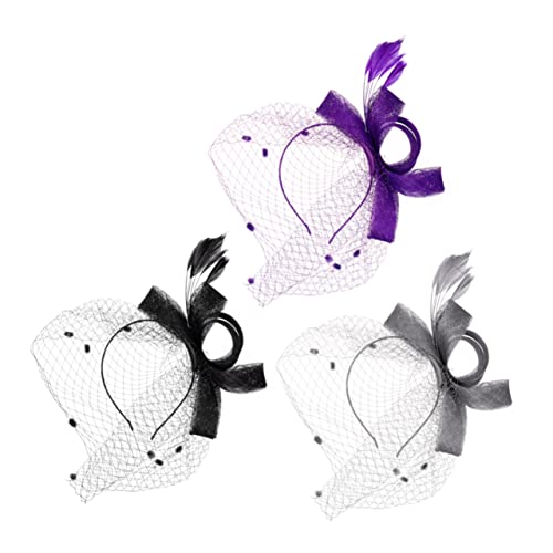 Baluue 1stück Elegantes Hochzeits-haarband Mit Netz-design Und Federn Braut-haarzier Für Hochzeitsfeiern Fotorequisiten Schwarz von Baluue