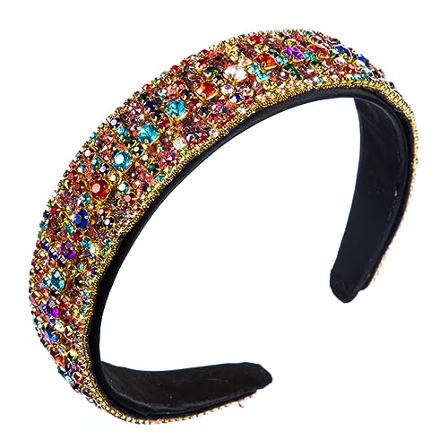 Baluue 1stück Stylischer Haarreifen Mit Bunten Strasssteinen Modisches Accessoire Für Damen Breiter Haarschmuck Für Alltag Und Besondere Anlässe Wie Partys Und Verlobungen von Baluue