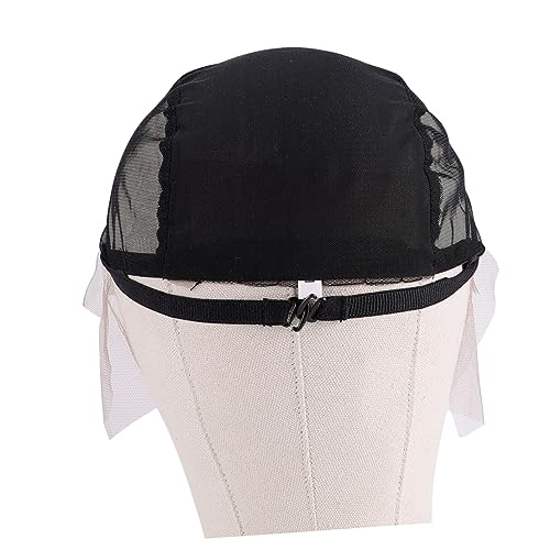 Baluue Zubehör Zur Perückenherstellung 1 Stück Perückenkappe Aus Weichem Netzgewebe Schwarzes Elastisches Haarnetz Und Verstellbarer Riemen Für Frauen von Baluue