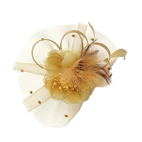 Baluue 1stück Braut-haarschmuck Eleganter Netz-headpiece Mit Federn Hochzeits-haarreif Für Partys Und Besondere Anlässe Goldene Farbe Für Damen Und Mädchen von Baluue