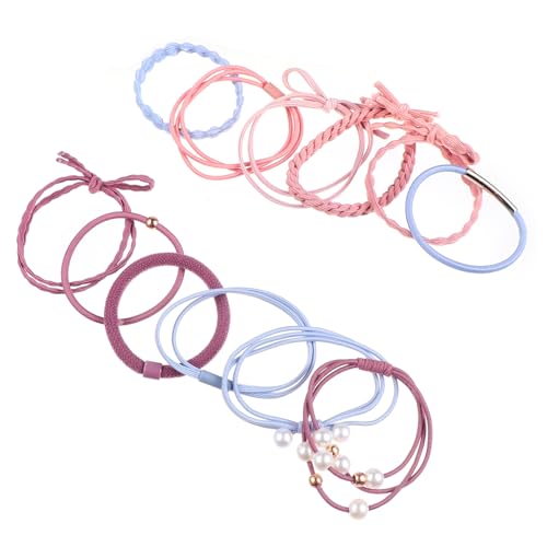 Baluue 24stücke Perlen-haargummis Für Mädchen Elastische Haarschleifen Mit Imitationsperlen Für Pferdeschwanz Und Hochsteckfrisuren Süßes Haaraccessoire von Baluue