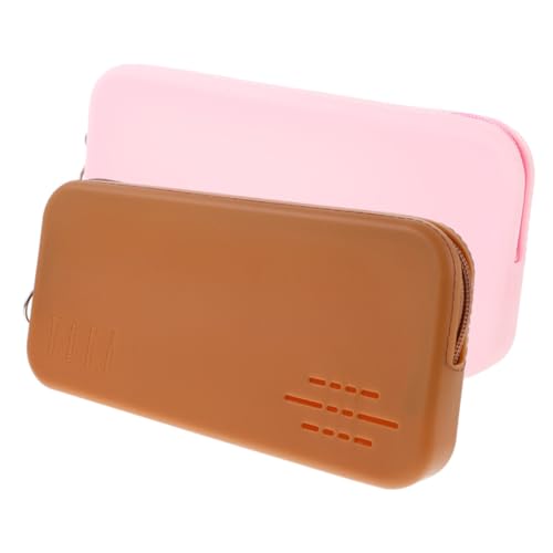 Baluue 2stücke Kosmetiktasche Aus Silikon Teiliges Reise-Organizer Make-up-Pinsel Und Lippenstift Praktisch Und Stylisch Für Damen Für Reisen Büro Und Alltag Hellrosa von Baluue
