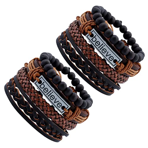 Baluue 2 Sätze Herren Vintage Armbänder aus Teiliges für Männer Stilvolle Handgelenk Ketten für Freund und Vater Diy Schmuckstücke Langlebig und Bequem von Baluue