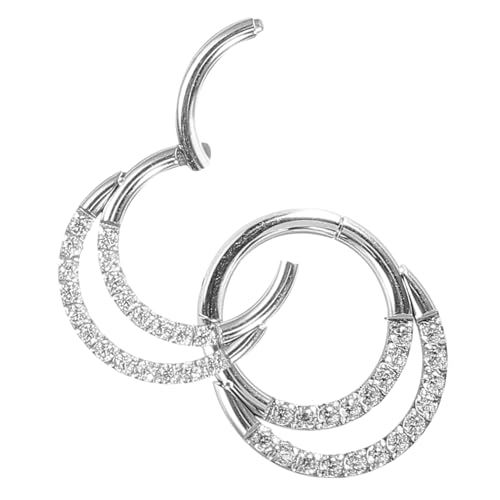 Baluue 2 Stck Nasenringe Edelstahl mit Weißen Zirkonia Dekorative Nasenpiercing Stecker Modischer Schmuck für Damen Geeignet für Alltag Party Hochzeit und von Baluue