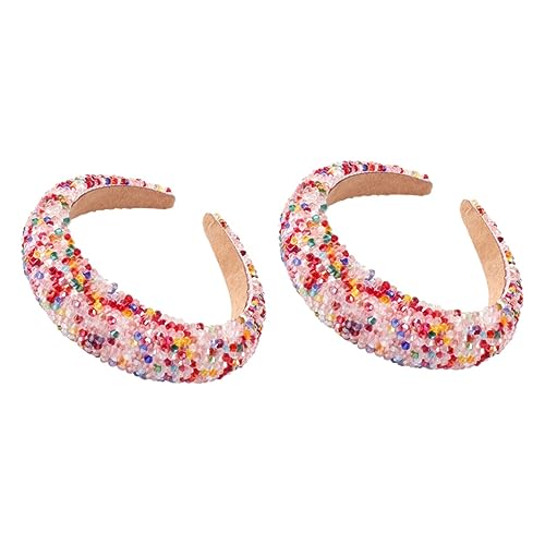 Baluue 2stücke Wasserfall Haarreif Für Damen Eleganter Stirnband Haarschmuck Für Hochzeiten Und Feste Bunte Perlen Und Glitzer-design Rutschfest Und Bequem von Baluue