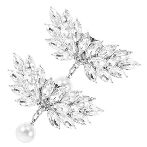 Baluue 2 Stück Abnehmbare Perlen Schuhclips aus Langlebiger Zinklegierung mit Strassverzierung Schuhschmuck für High Heels Hochzeit Party Besondere Anlässe von Baluue