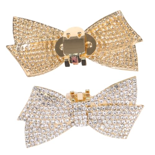 Baluue 2 Stück Abnehmbare Strass Schleifen Schuhclips Goldfarben Elegante Schuhdekoration für Pumps Vielseitiger Schuhschmuck für Hochzeit Party und Alltag Einfache Anbringung Modischer von Baluue