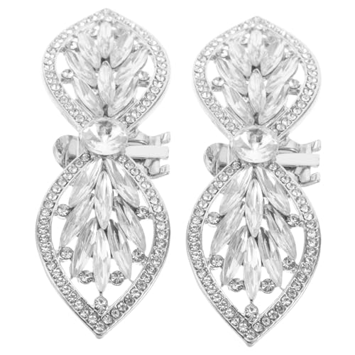 Baluue 2 Stück Abnehmbare Strass Schleifen Schuhclips aus Robustem Zinklegierung für Stilvolle Damen Pumps und Sandalen mit Absatz Stilvolle Schuhdeko für Hochzeit und Party von Baluue