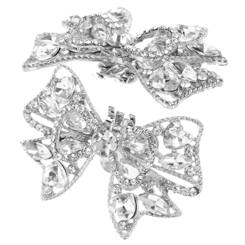 Baluue 2 Stück Abnehmbare funkelnde Schuhclips mit Schleifen design Elegante Brautschuh Schnallen Strassbesetzte Schuhdekoration für High Heels Geeignet für Hochzeit Party und Festliche von Baluue