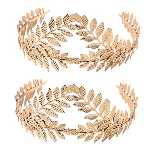Baluue 2stücke Braut Stirnband Mit Blattkrone Haaraccessoires Für Hochzeiten Und Besondere Anlässe Goldfarbene - Für Bräute Und Brautjungfern von Baluue
