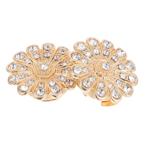 Baluue 2 Stück Bling Knopf-überzüge mit Strass Elegante Blüten-design Manschettenknöpfe aus Langlebiger Legierung Kleidungsknopf-abdeckungen für Hemden und Jacken Damen und Herren Zubehör von Baluue
